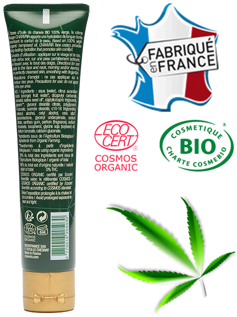 Crème visage huile de chanvre bio – hydratation et apaisement naturel