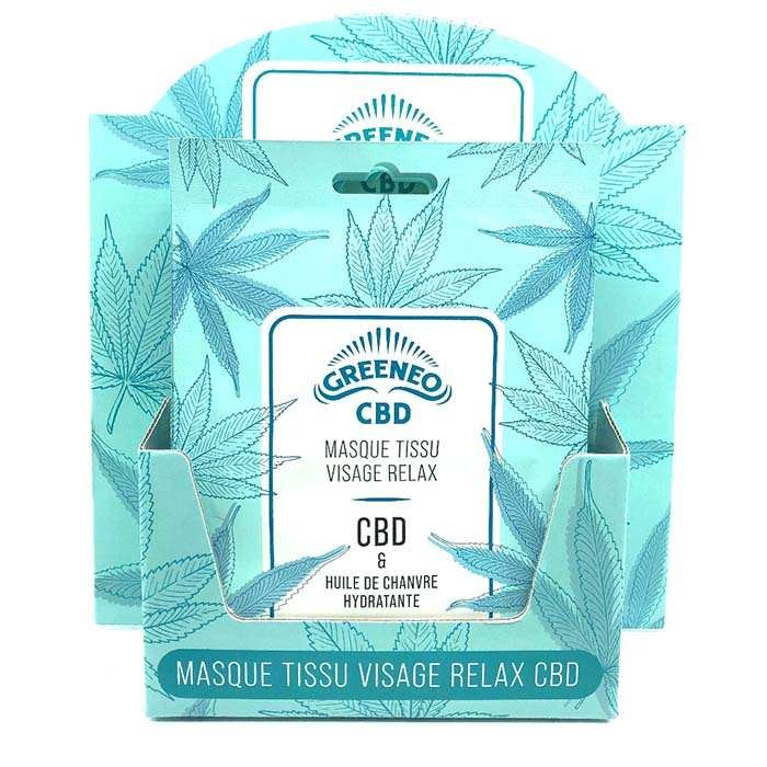 Masque tissu CBD relaxant visage – éclat, hydratation et apaisement
