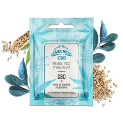 Masque tissu CBD relaxant visage – éclat, hydratation et apaisement