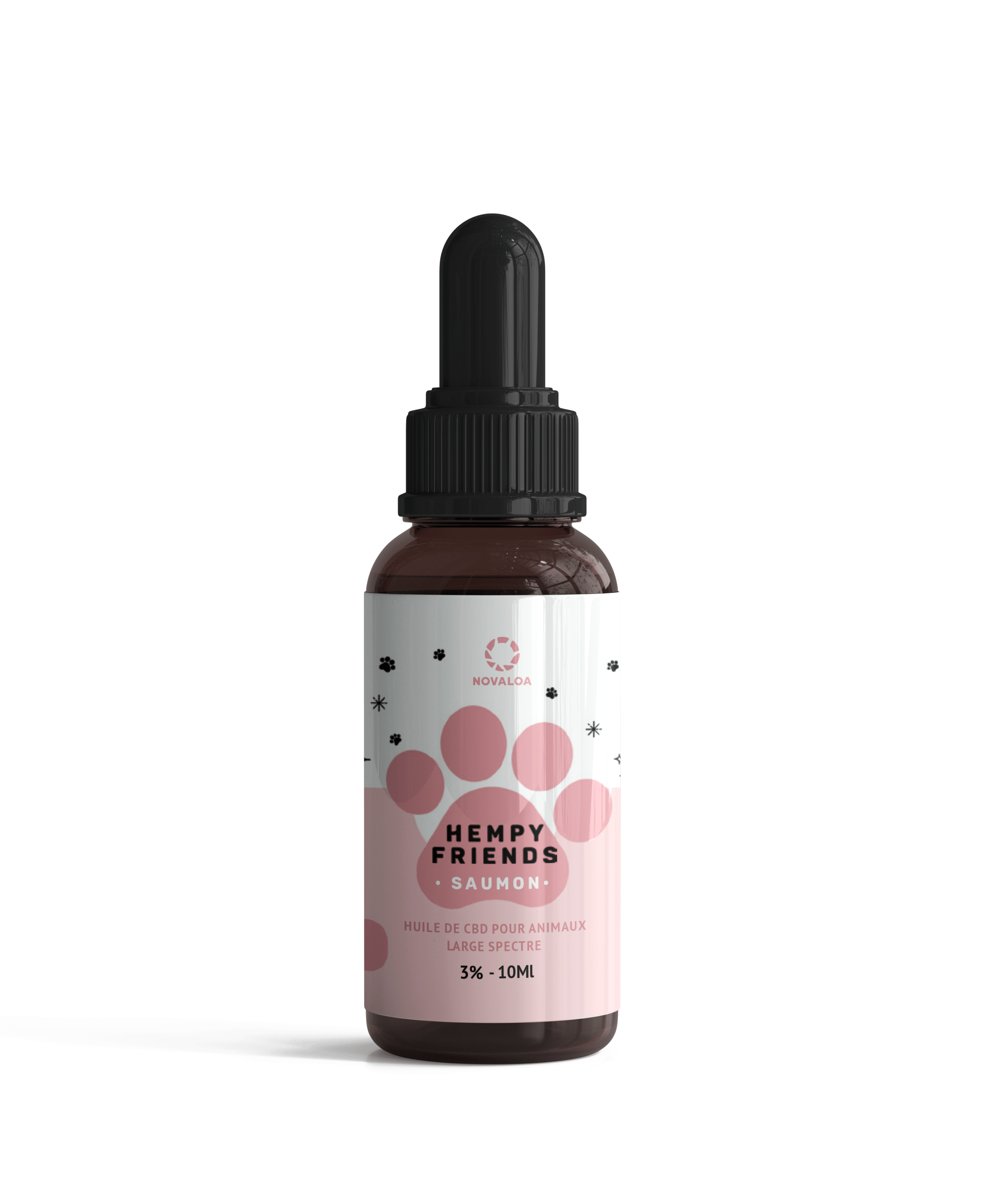 Huile CBD animaux 3 % saumon – détente naturelle pour chien et chat