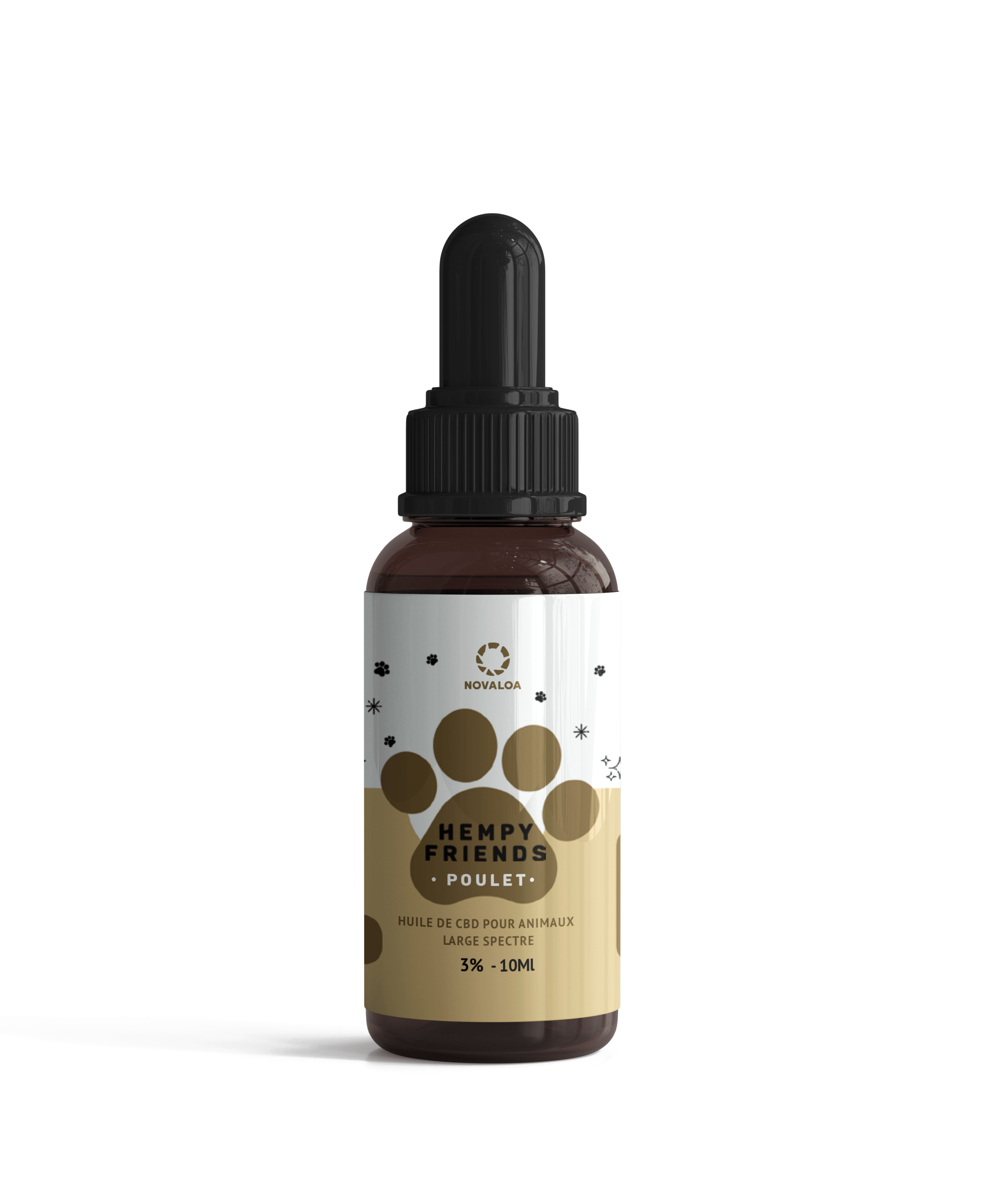 Huile CBD animaux 3% poulet – bien-être naturel, plaisir garanti