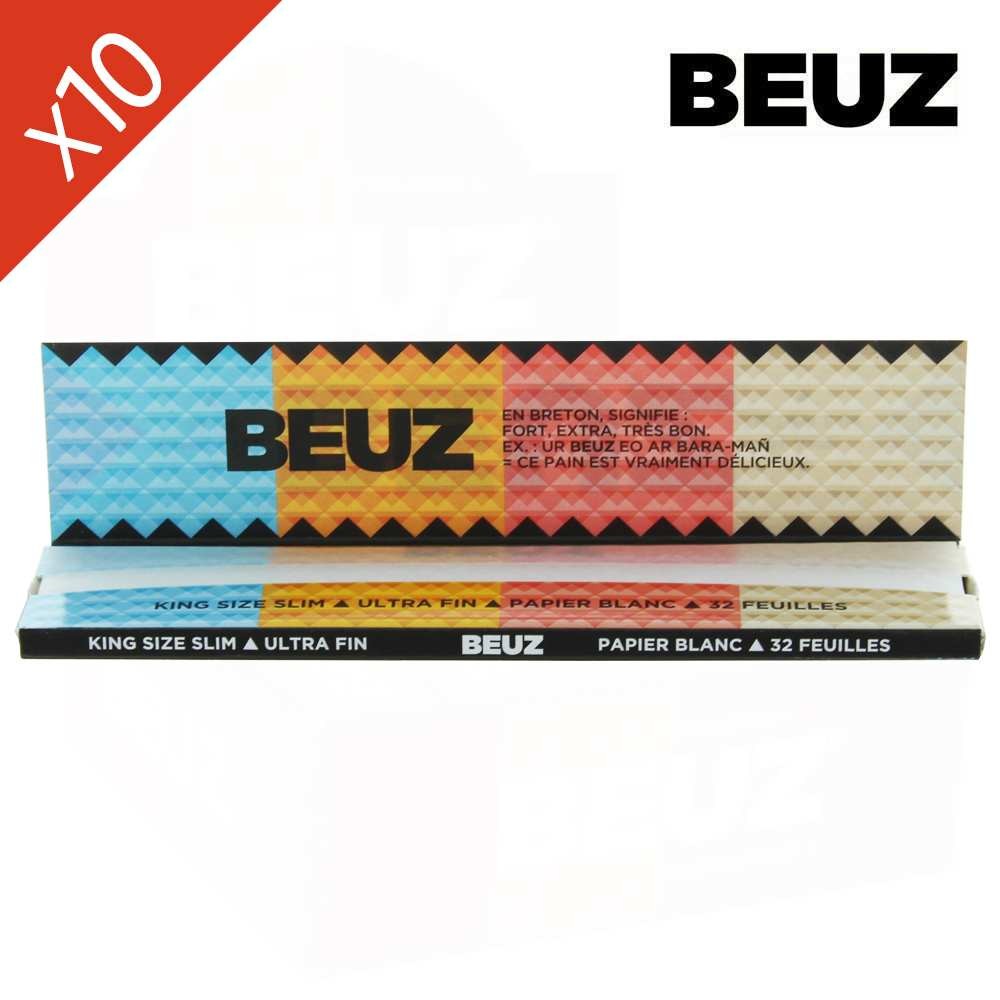Lot de 10 carnets BEUZ slim blanc – feuilles fines, saveur neutre