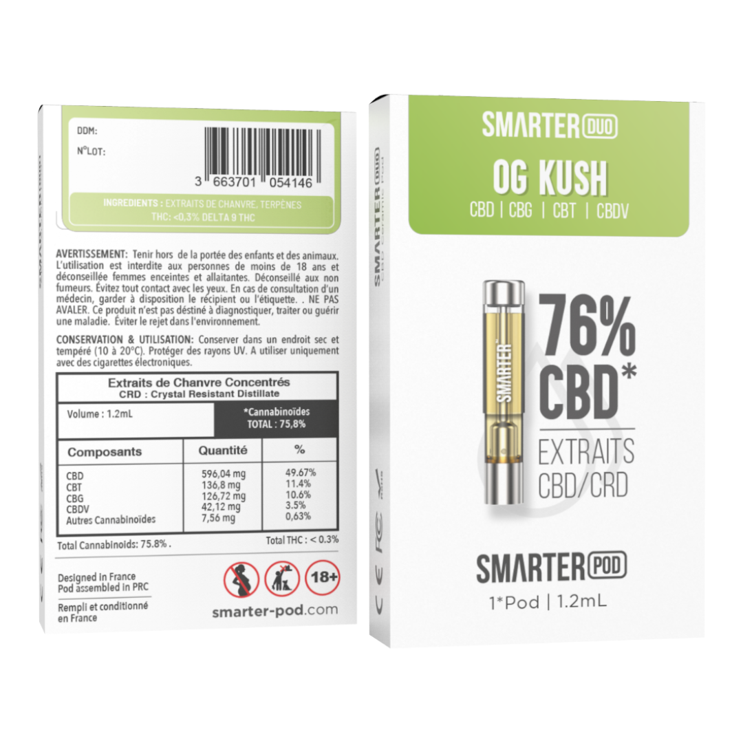 Pod CBD Smarter Duo 76% CRD – effet rapide, format discret