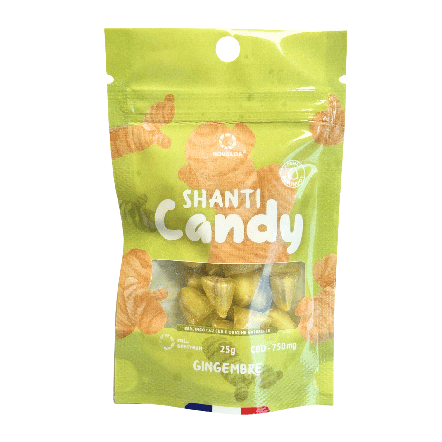 PASSION GINGEMBRE – Bonbons CBD goût gingembre, 750 mg, sans sucre