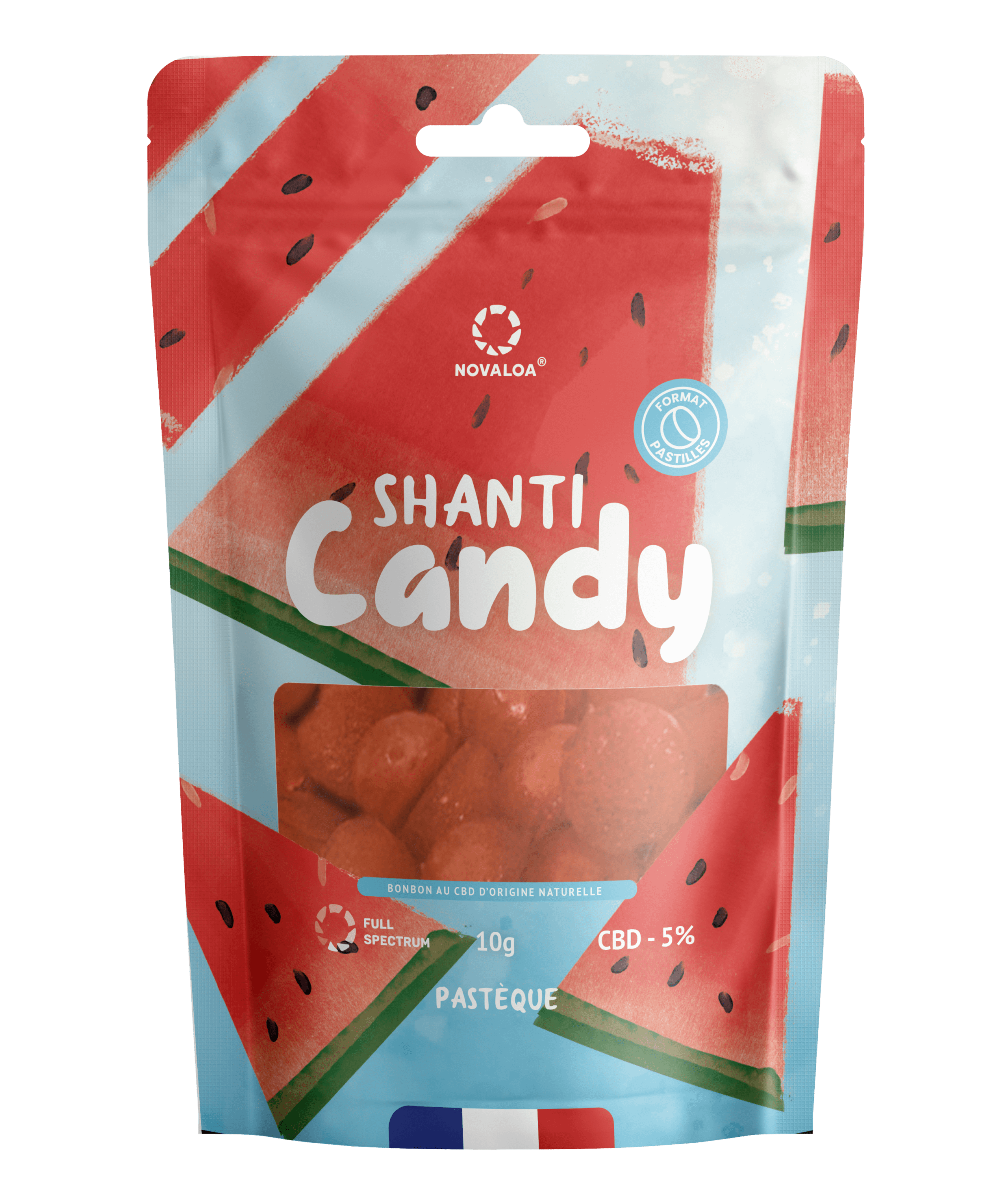 Bonbon CBD Pastèque 40 mg – Saveur fraîche et relaxante.