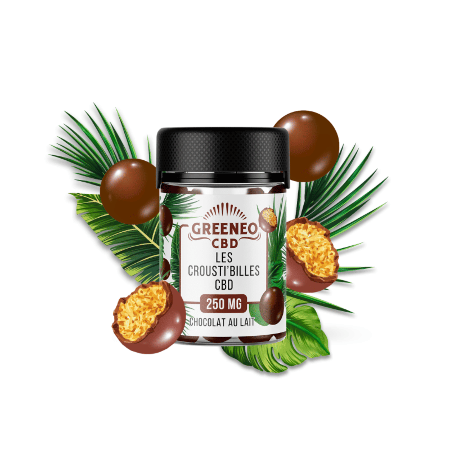 Crousti’Billes CBD Greeneo – Chocolat au lait relaxant