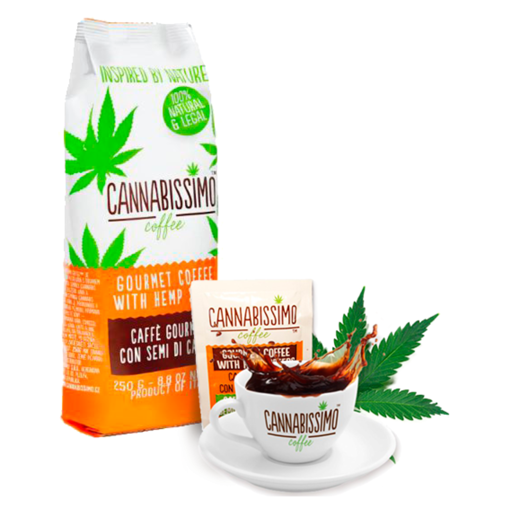 Café aux graines de chanvre Cannabissimo – Capsules, Grains et Moulu