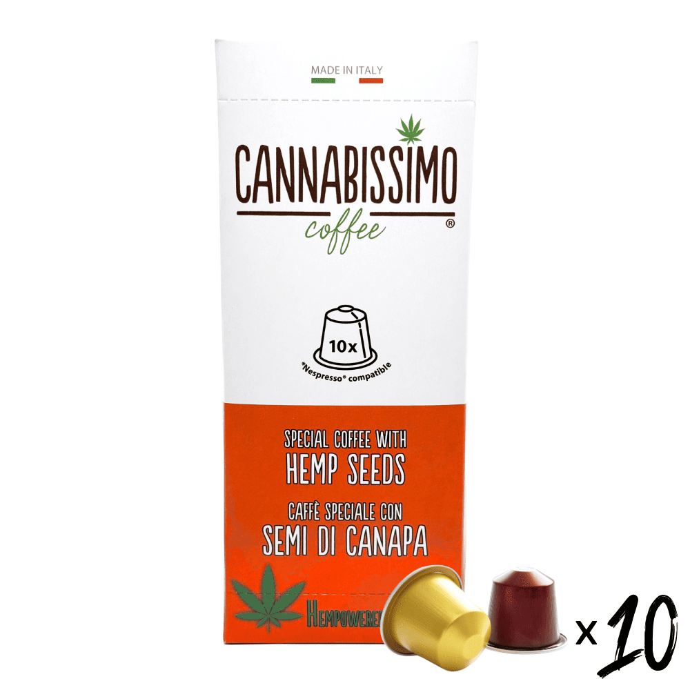 Café aux graines de chanvre Cannabissimo – Capsules, Grains et Moulu