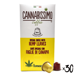 Café feuilles de chanvre Cannabissimo | Capsules, dosettes & café moulu italien