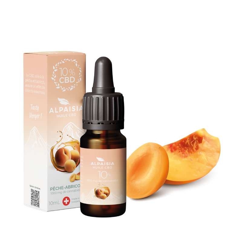 Huile CBD 10% Broad Spectrum Pêche Abricot – Relaxation & Bien-être