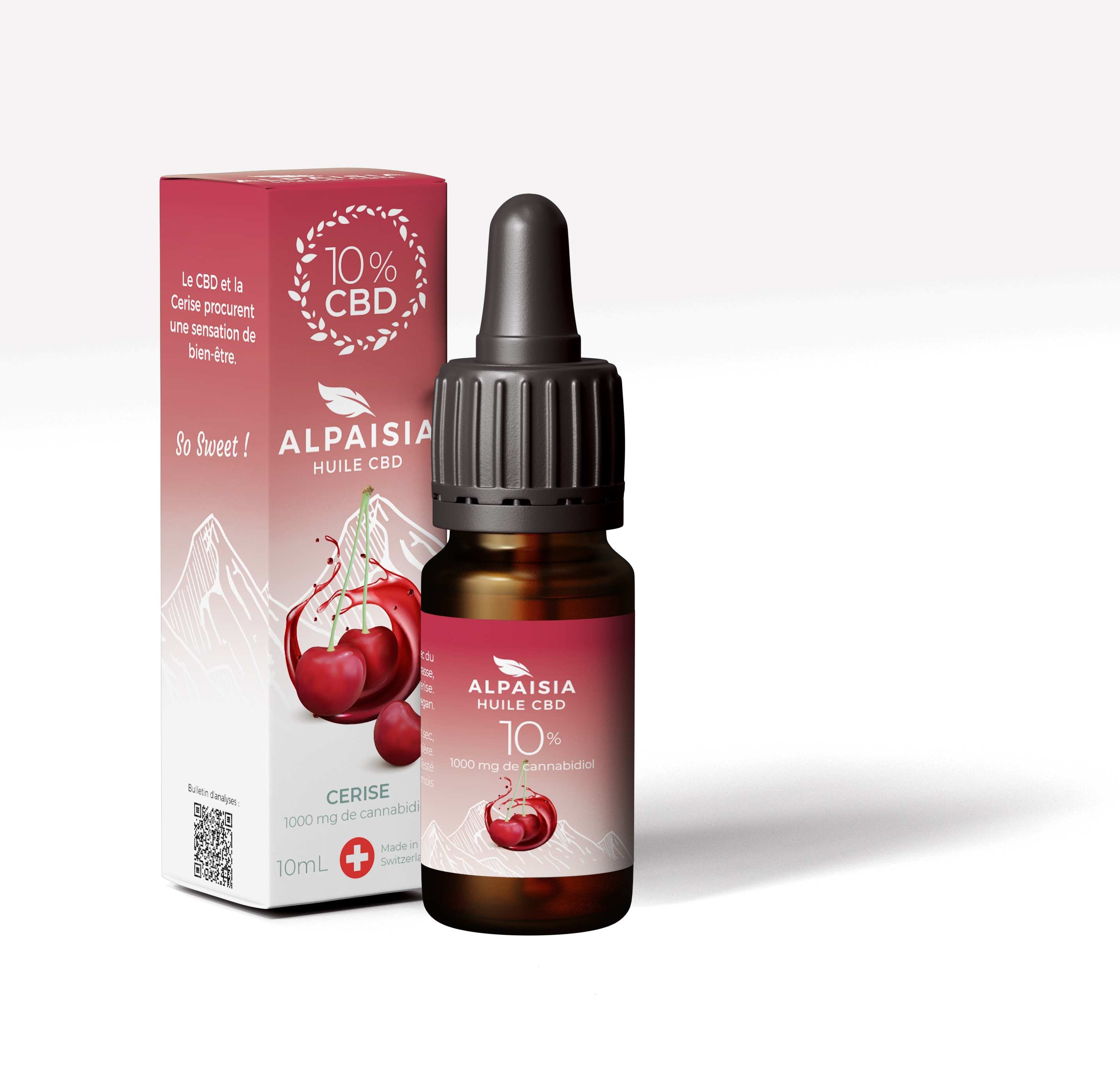 Huile CBD 10% Broad Spectrum Cerise – Production Française