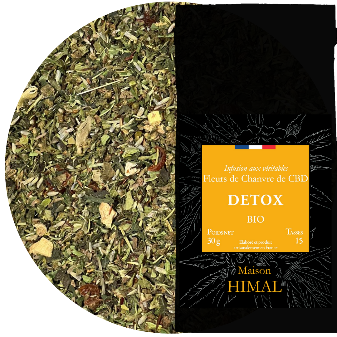Tisane CBD bio détox en vrac – élimination toxines et détente naturelle