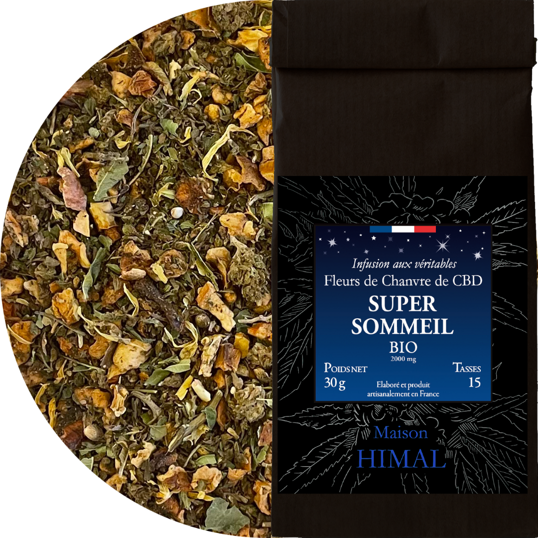 Tisane CBD bio super sommeil – nuits paisibles et détente naturelle