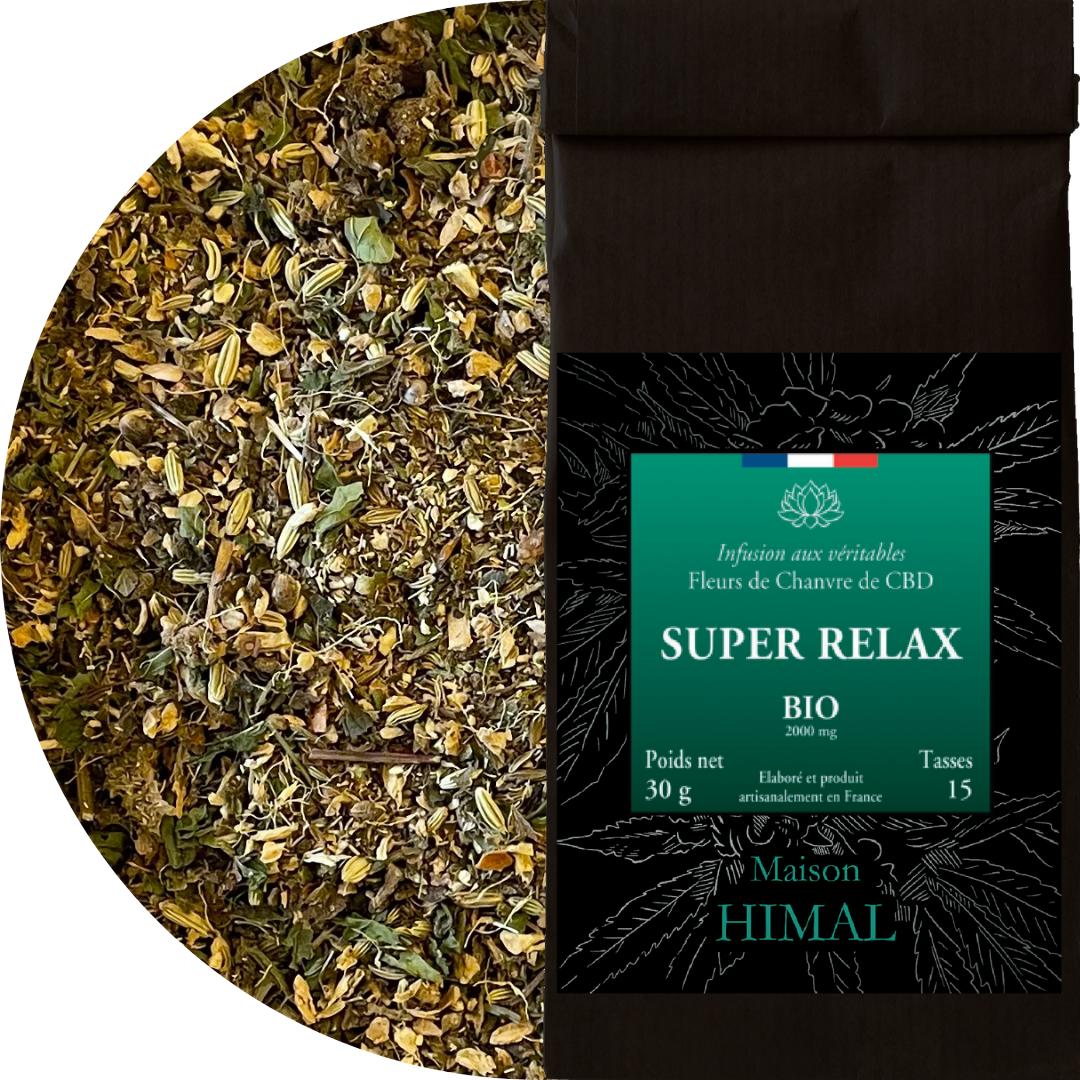 Tisane CBD bio super relax en vrac – détente naturelle immédiate