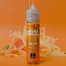 E-liquide CBD tropical 50ml – détente fruitée pêche mangue litchi